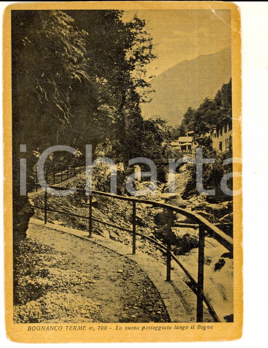 Cartolina originale da collezione 1952 BOGNANCO TERME VB Nuova passeggiata lungo il BOGNA Cartolina FG VG 1