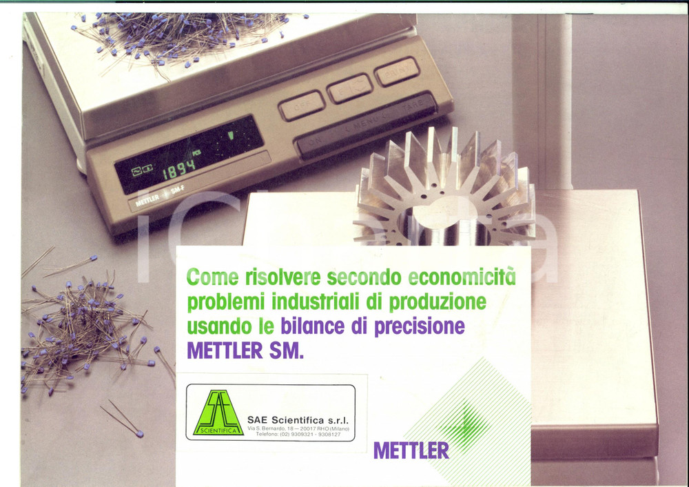 Materiale pubblicitario d’epoca 1980 ca MILANO Bilance di precisione METTLER SM Opuscolo ILLUSTRATO 1