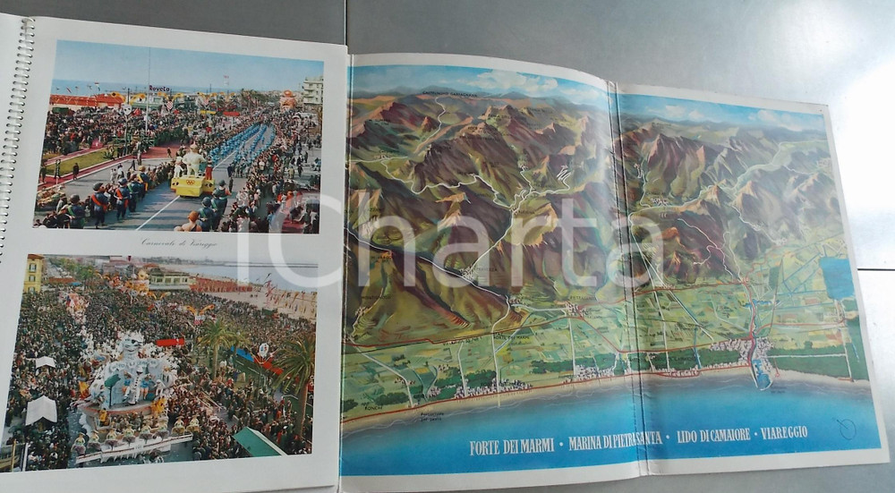 Materiale pubblicitario d’epoca 1970 ca Riviera della VERSILIA Pubblicazione ILLUSTRATA con mappa 15 pp.VINTAGE 1