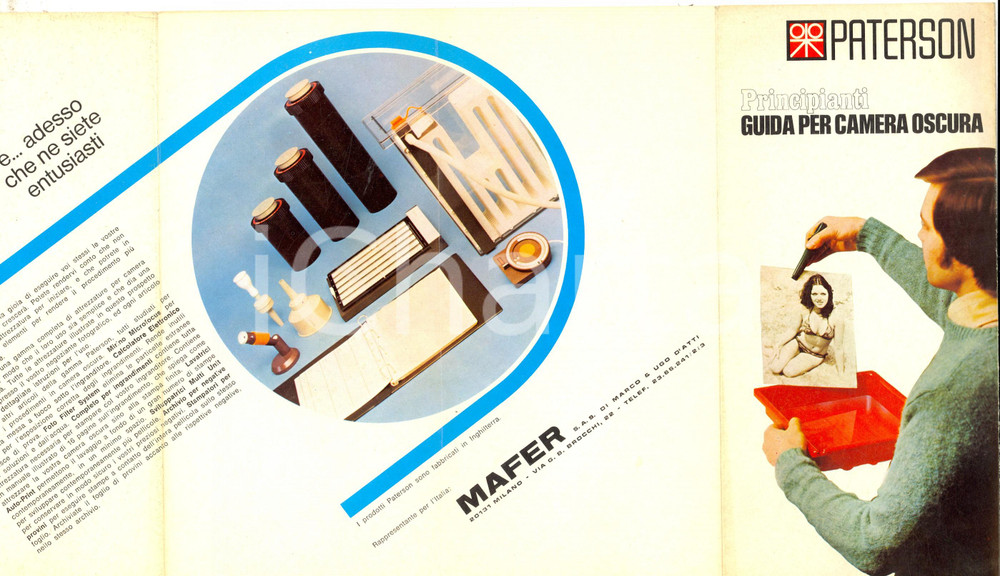 Materiale pubblicitario d’epoca 1970 ca Ditta PATERSON Guida per camera oscura  Principianti Opuscolo 1