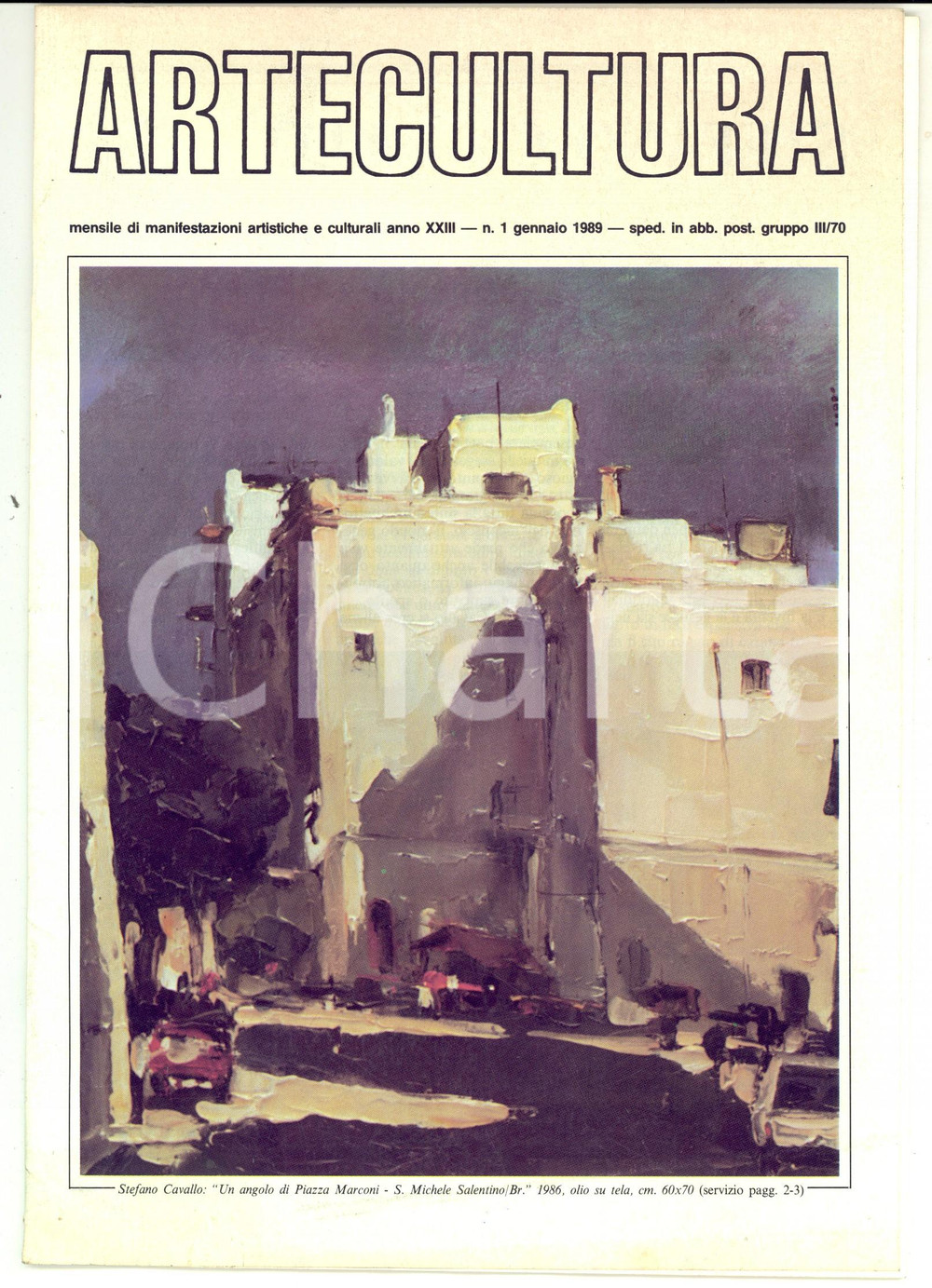 Giornale, rivista storica 1989 ARTECULTURA Mostra Giacomo MANZU   Ilaria BERNARDI Rivista anno XXIII n°1 1