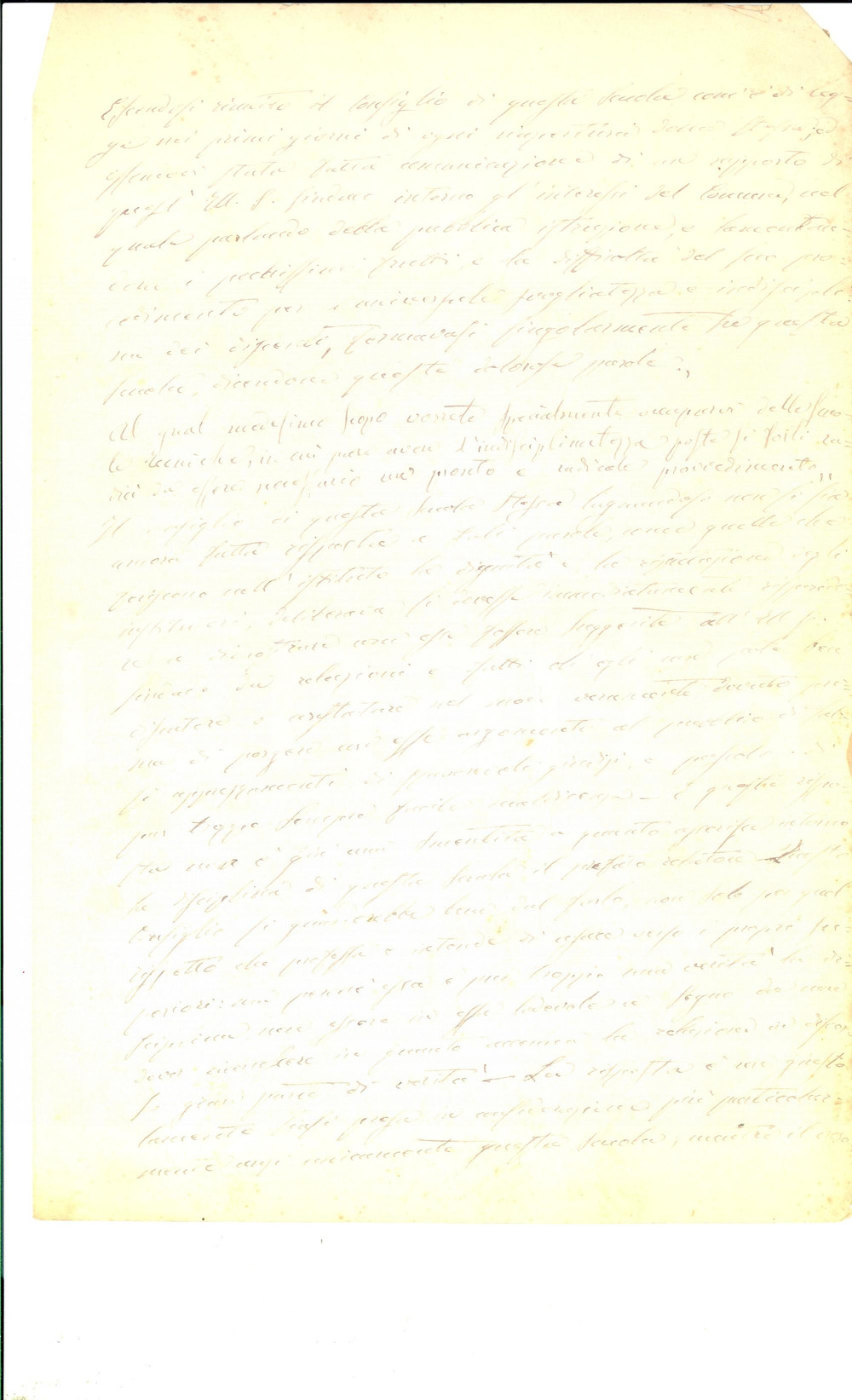 Documento originale, autentico 1870 ca PARMA Scuola Tecnica  Un professore sulla disciplina INCOMPLETO 1