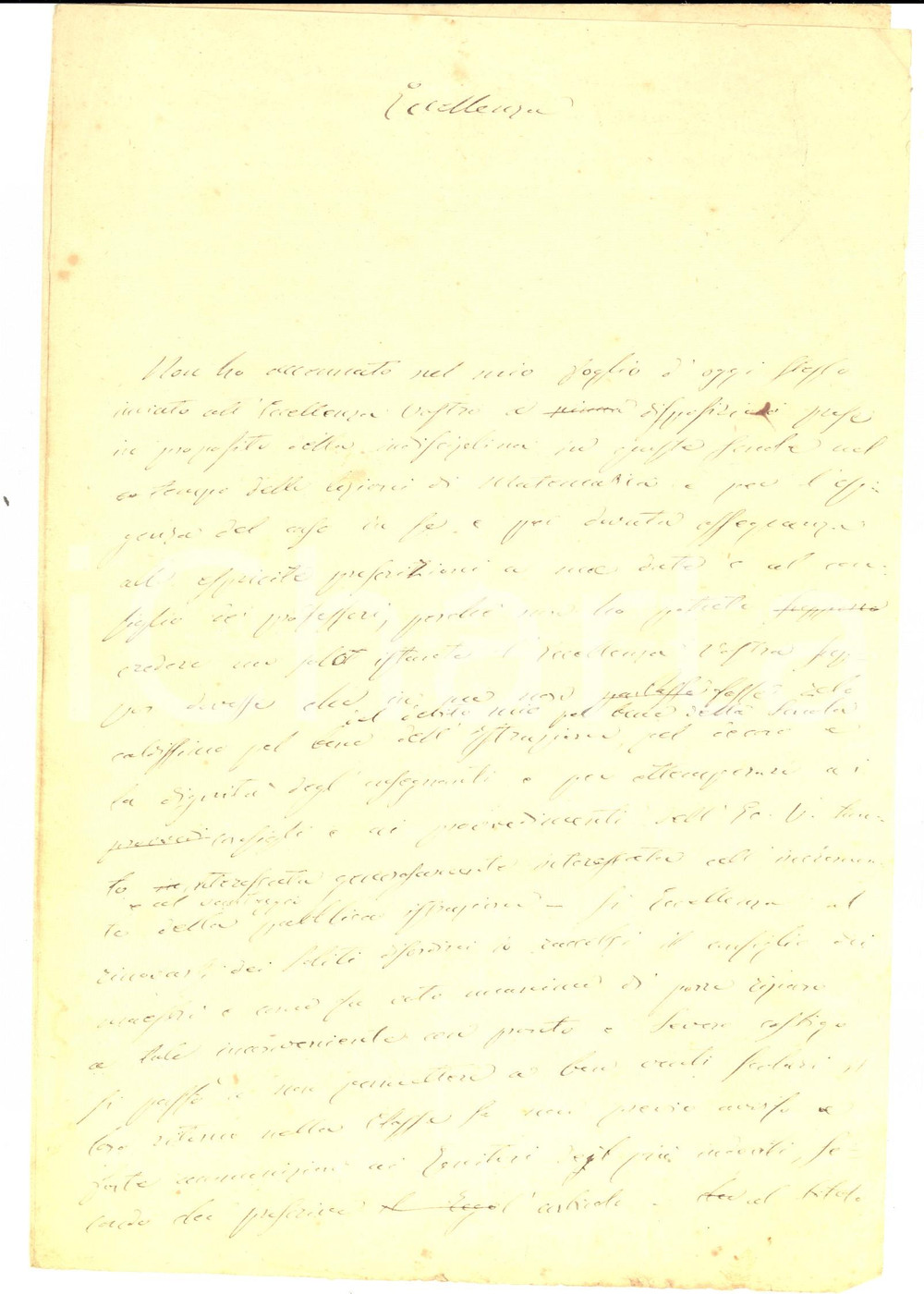 Documento originale, autentico 1860 ca PARMA Scuola tecnica  Sull indisciplina durante le ore di matematica 1