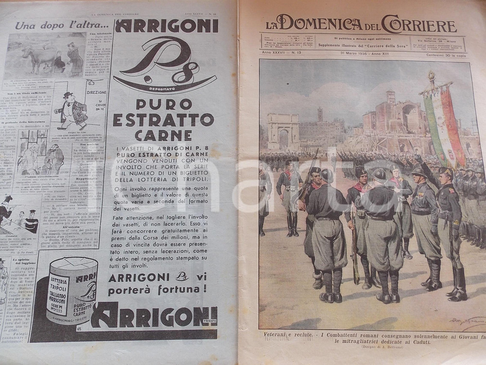 Giornale, rivista storica 1935 DOMENICA DEL CORRIERE Milizia nell Africa Orientale Con sovracoperta 1