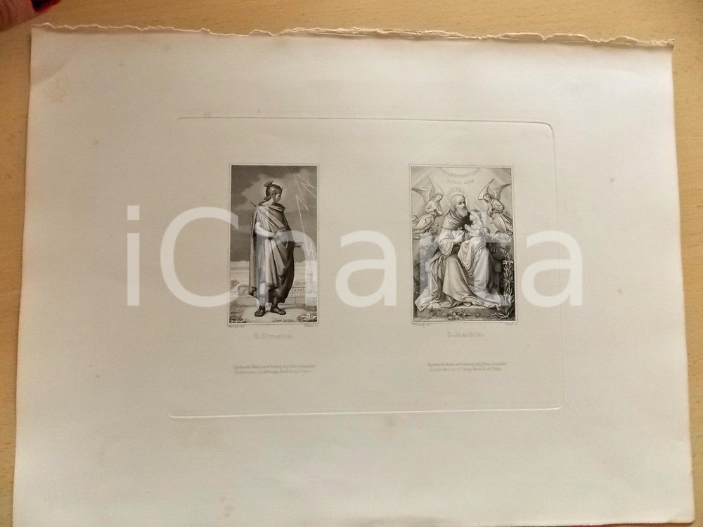 Stampa, bozzetto originale 1880 ca ARTE SACRA San Donato  San Giacomo Stampa inc. NUSSER 37x28 cm 1