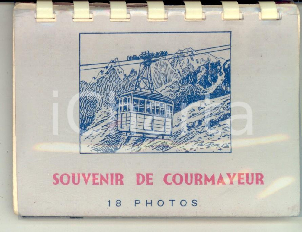 Materiale pubblicitario d’epoca 1970 ca Souvenir di COURMAYEUR 18 foto seriali Libretto  TURISMO VINTAGE 1