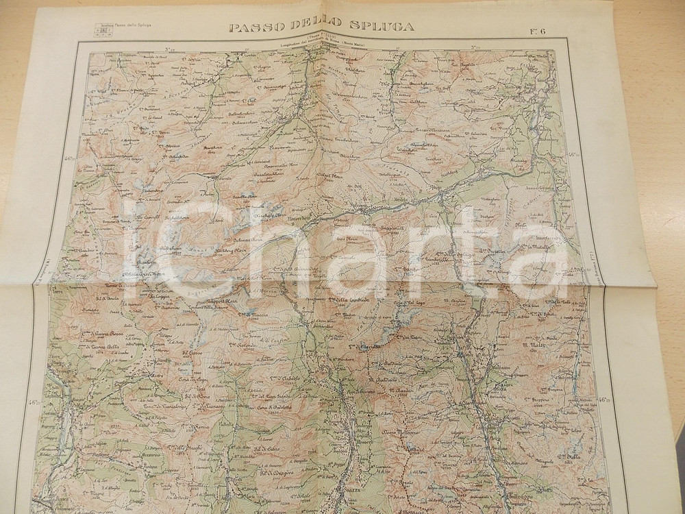 Mappa, planimetria storica 1948 Istituto Geografico Militare CARTA D ITALIA  PASSO DELLO SPLUGA Foglio 6 1