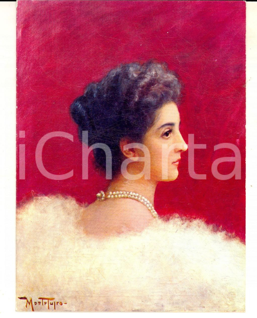 Oggetto da collezione cartaceo 1973 Regina ELENA d Italia  Biglietto NATALE Ill. MONTEFUSCO 1