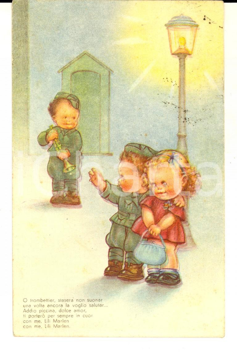 Cartolina originale da collezione 1942 WW2 Trombettiere non suonar  LILI MARLEN Cartolina ILLUSTRATA FP VG 1