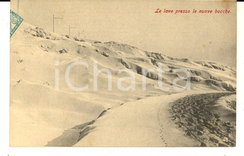 Cartolina originale da collezione 1906 ERUZIONE DEL VESUVIO Le nuove bocche del vulcano Cartolina postale FP VG 1