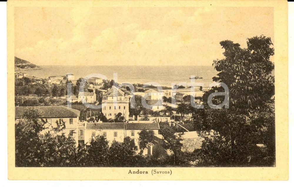 Cartolina originale da collezione 1948 ANDORA SV Panorama generale del paese Cartolina postale FP VG 1