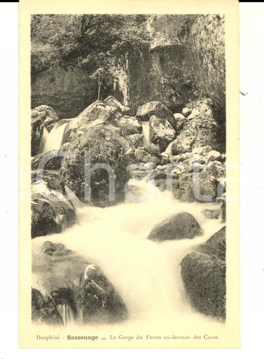 Cartolina originale da collezione 1910 ca SASSENAGE DAUPHINE  Gorge du Furon audessous des Cuves Carte postale 1