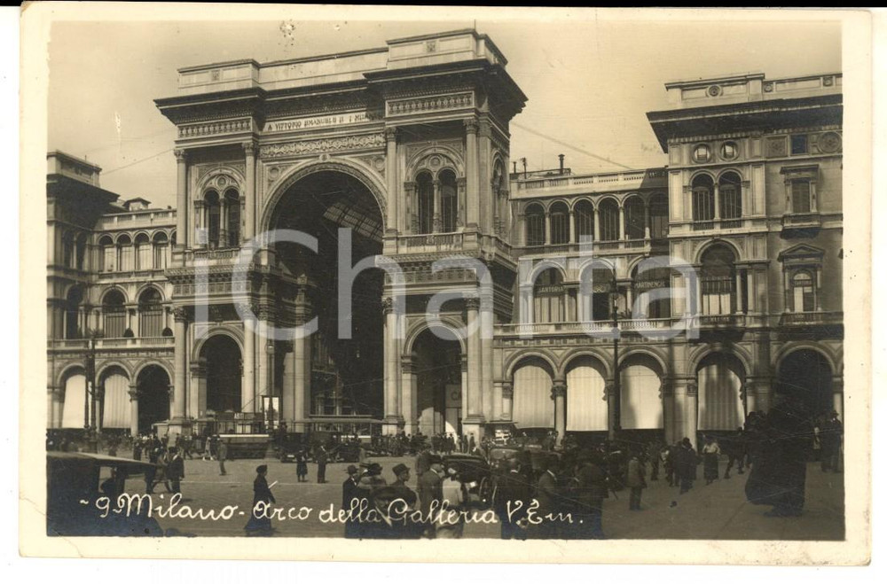Cartolina originale da collezione 1924 MILANO Arco della Galleria Vittorio Emanuele Cartolina ANIMATA FP VG 1