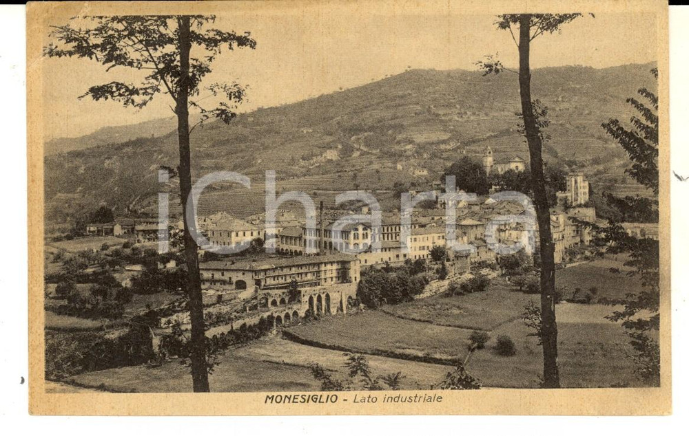 Cartolina originale da collezione 1930 MONESIGLIO CN Veduta dal lato industriale Cartolina postale FP VG 1