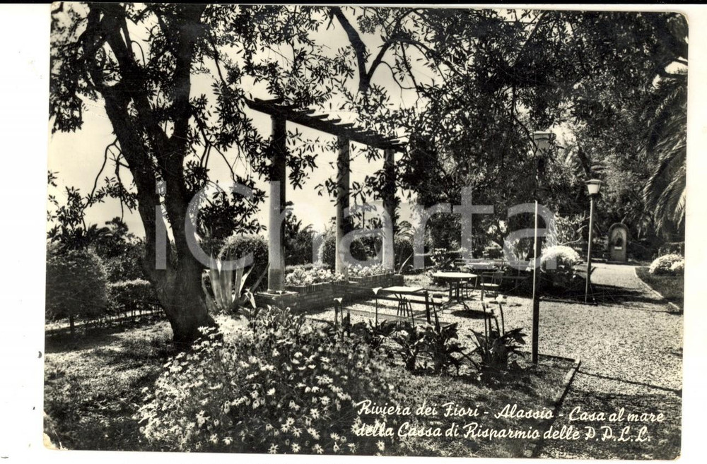 Cartolina originale da collezione 1959 ALASSIO SV Casa al mare CASSA DI RISPARMIO P.P.L.L. Cartolina FG VG 1