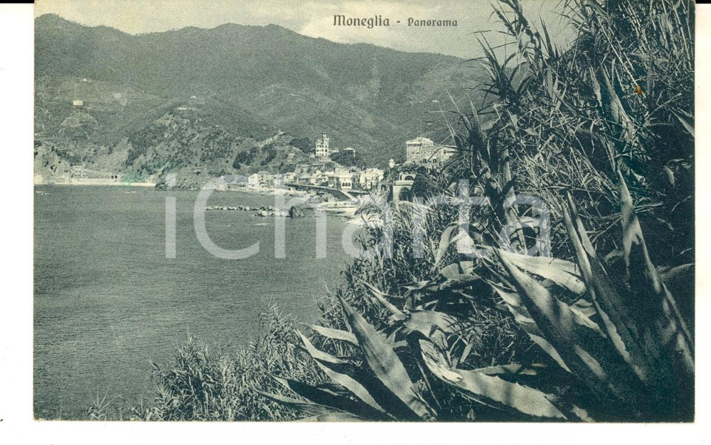 Cartolina originale da collezione 1941 MONEGLIA GE Panorama con il mare Cartolina postale FP VG 1