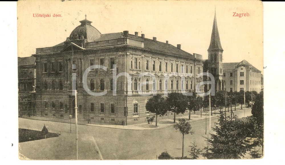 Cartolina originale da collezione 1910 ca ZAGABRIA / ZAGREB Croazia Uciteljski dom Cartolina VINTAGE FP VG 1