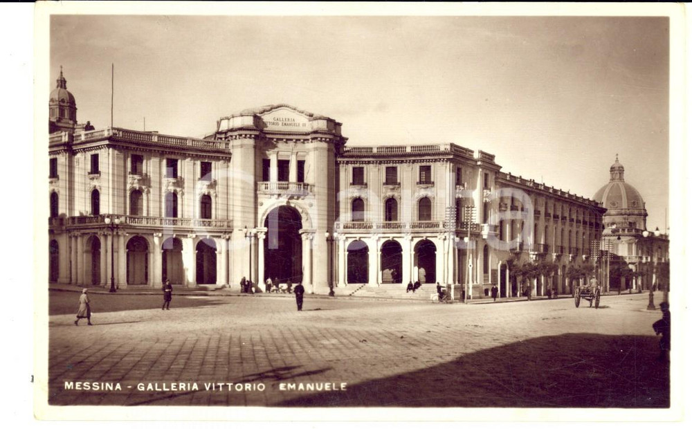 Cartolina originale da collezione 1940 ca MESSINA Veduta della Galleria VITTORIO EMANUELE Cartolina ANIMATA FP NV 1