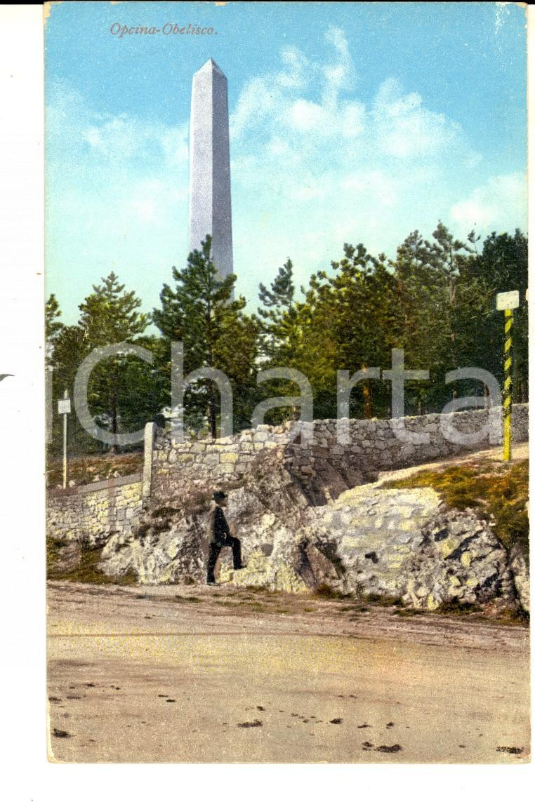 Cartolina originale da collezione 1916 TRIESTE OPICINA Veduta con l obelisco Cartolina postale ILLUSTRATA FP VG 1