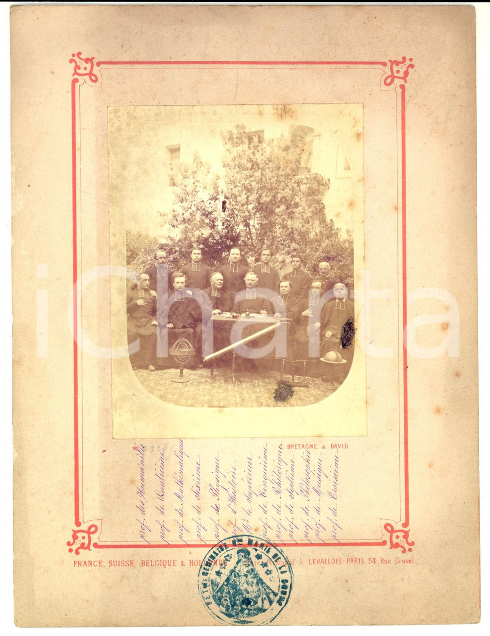 Fotografia d epoca originale 1900 ca LA ROCHESURFORON Petit Séminaire SainteMarie  Les professeurs Photo 1