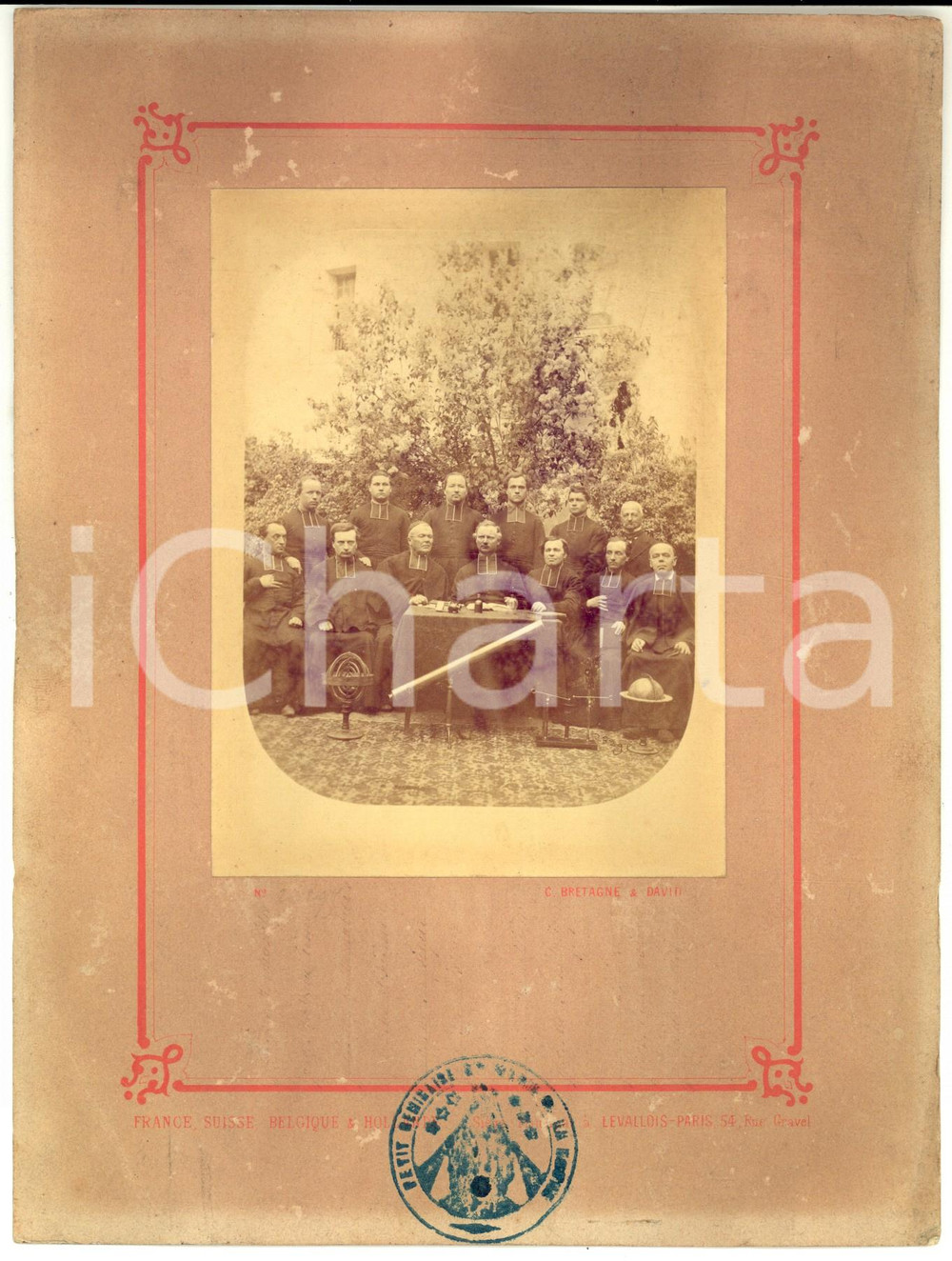 Fotografia d epoca originale 1900 ca LA ROCHESURFORON Petit Séminaire SainteMarie  Professeurs  Photo 1