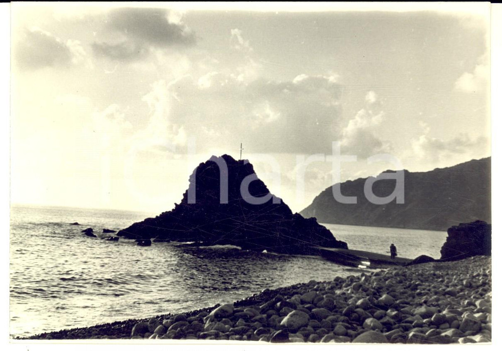 Fotografia d epoca originale 1950 RIVA TRIGOSO Tramonto presso lo Scoglio dell ASSEU Foto ARTISTICA 15x11 1