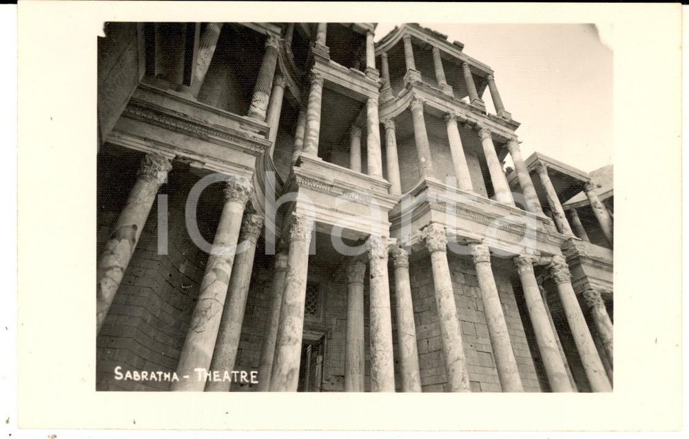 Fotografia d epoca originale 1950 ca SABRATHA LIBIA Veduta del teatro romano  Foto cartolina seriale 1