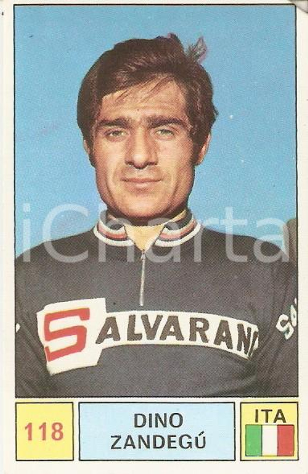PANINI - SPRINT 1971 Figurina Dino ZANDEGU' n. 118 Ciclismo Sponsor SALVARANI 2 Figurina originale d'epoca. CONDIZIONI: buone     originale e autentica 1