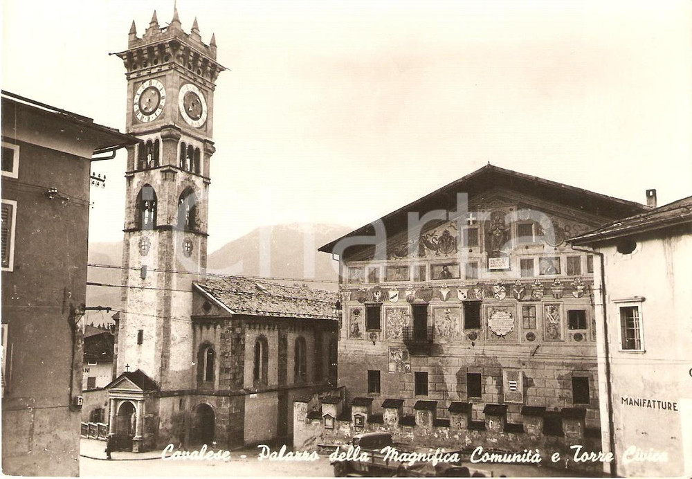 1956 CAVALESE (TN) Palazzo della Magnifica Comunità e Torre Civica *Cartolina FG