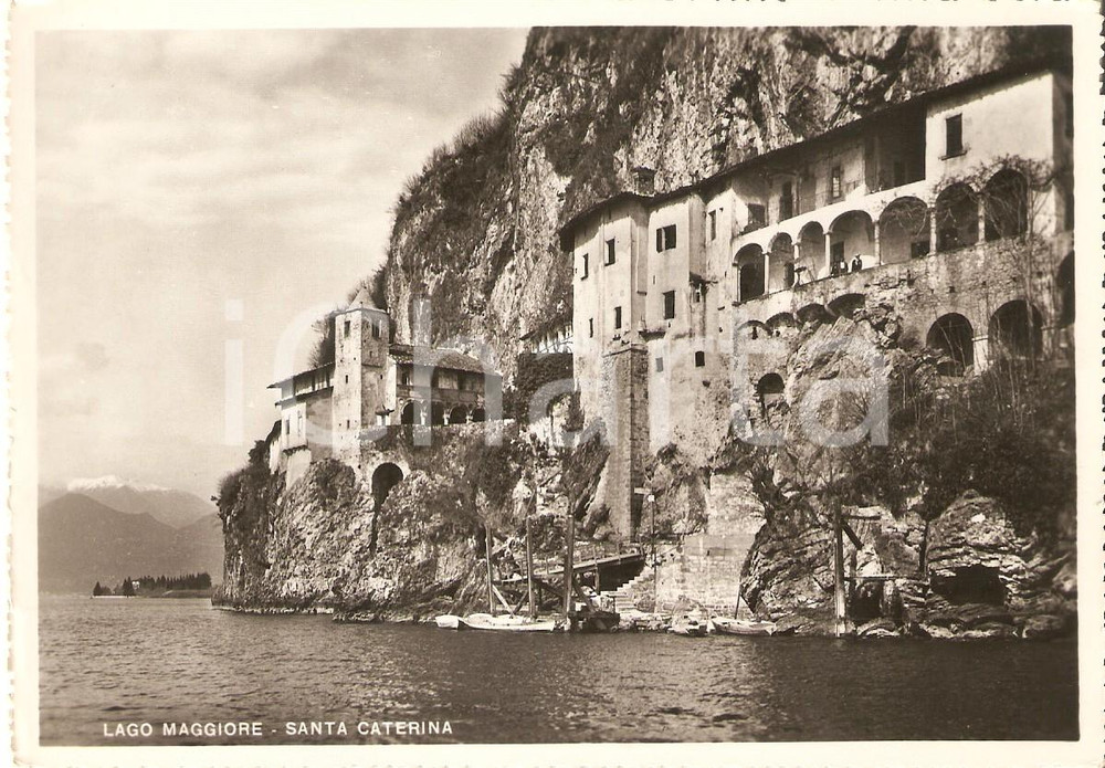 Cartolina originale da collezione 1960 ca LEGGIUNO VA Eremo di SANTA CATERINA DEL SASSO Cartolina FG VG 1