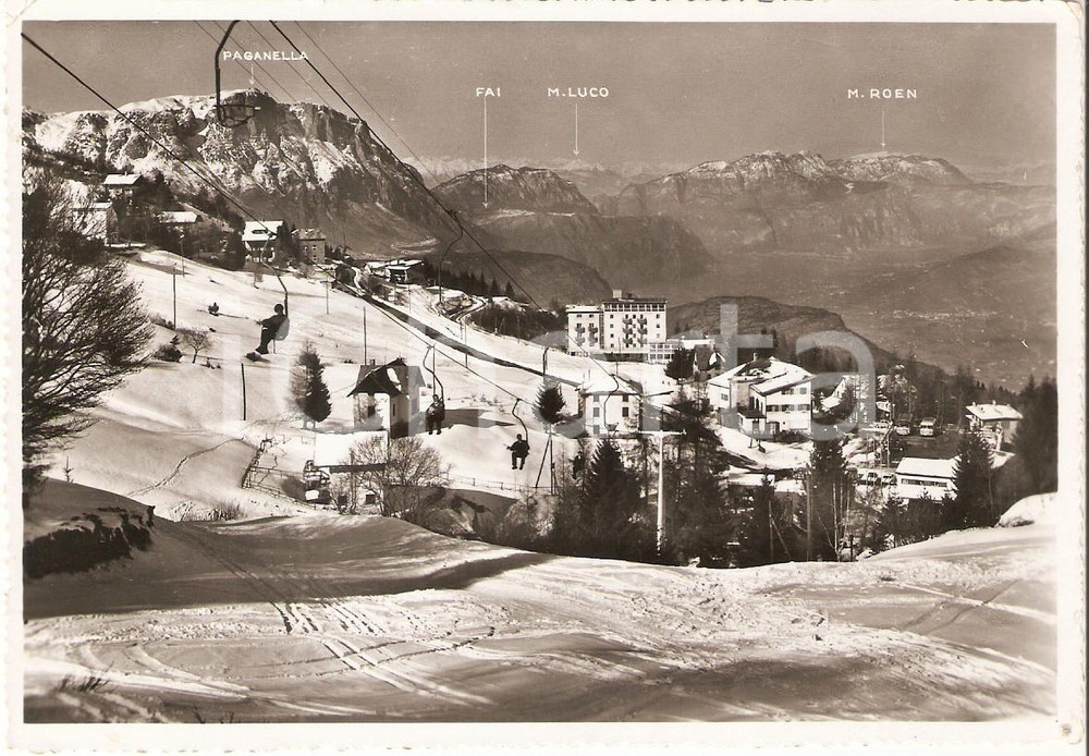 Cartolina originale da collezione 1955 ca VANEZE DI BONDONE TN Panorama con la PAGANELLA Cartolina FG NV 1