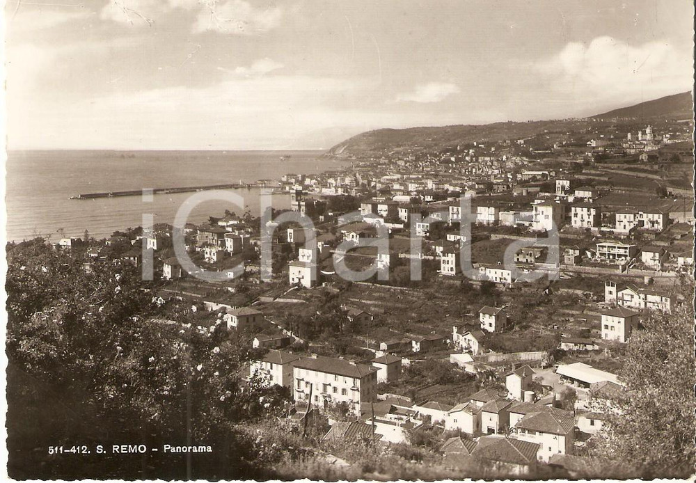 Cartolina originale da collezione 1949 SANREMO IM Panorama della città  Cartolina FG VG 1