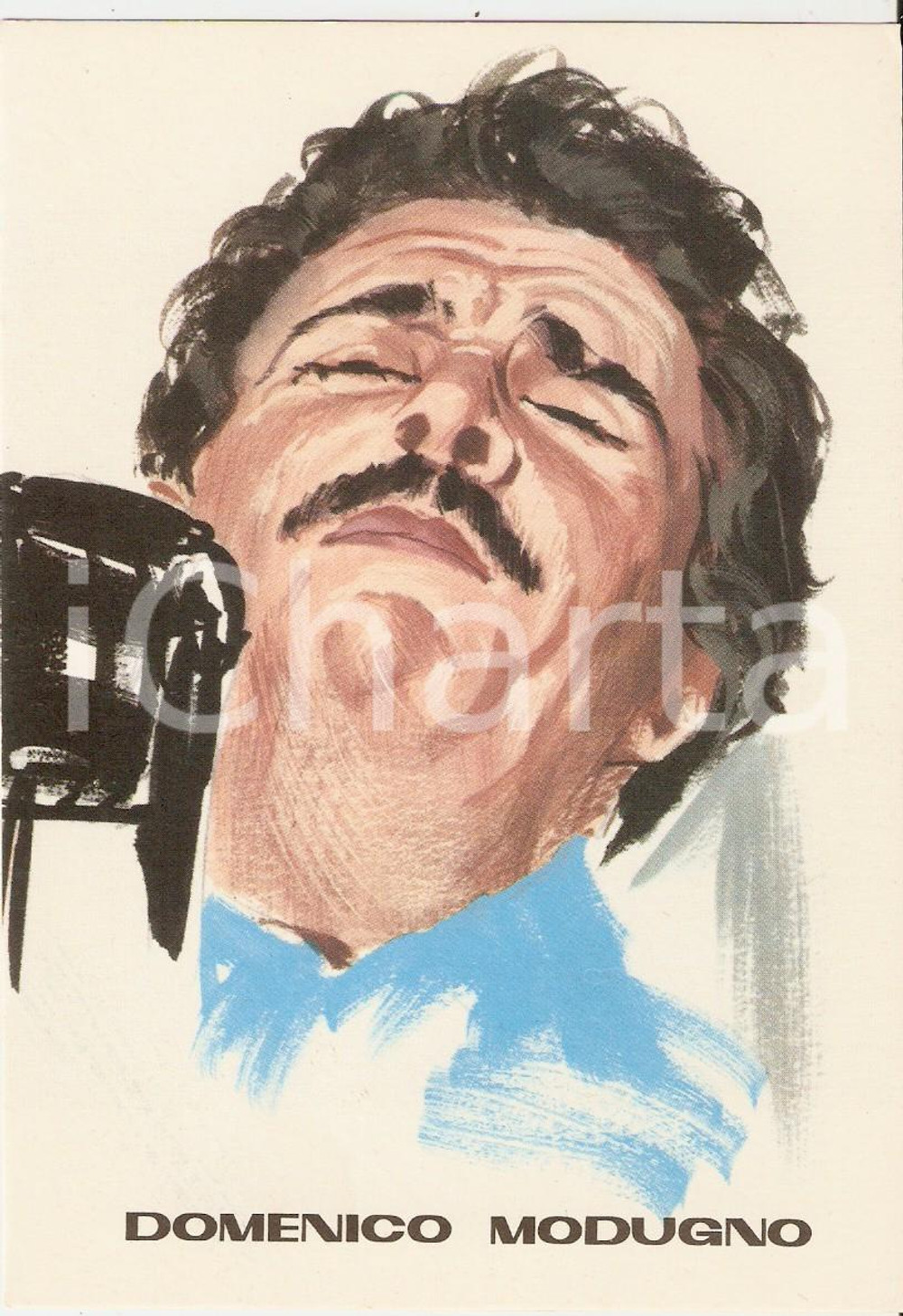Cartolina originale da collezione 1965 ca MUSICA Domenico MODUGNO Illustrazione F. PICCHIONI Cartolina FG NV 1