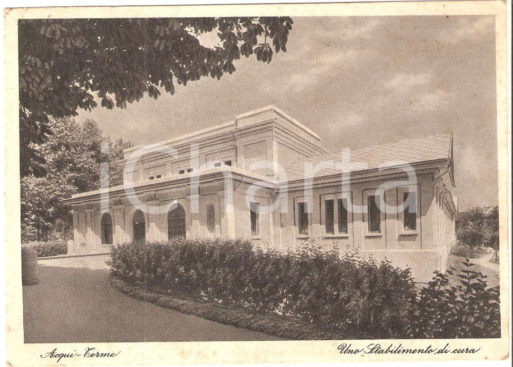 Cartolina originale da collezione 1937 ACQUI TERME AL Stabilimento di cura Cartolina FG VG 1