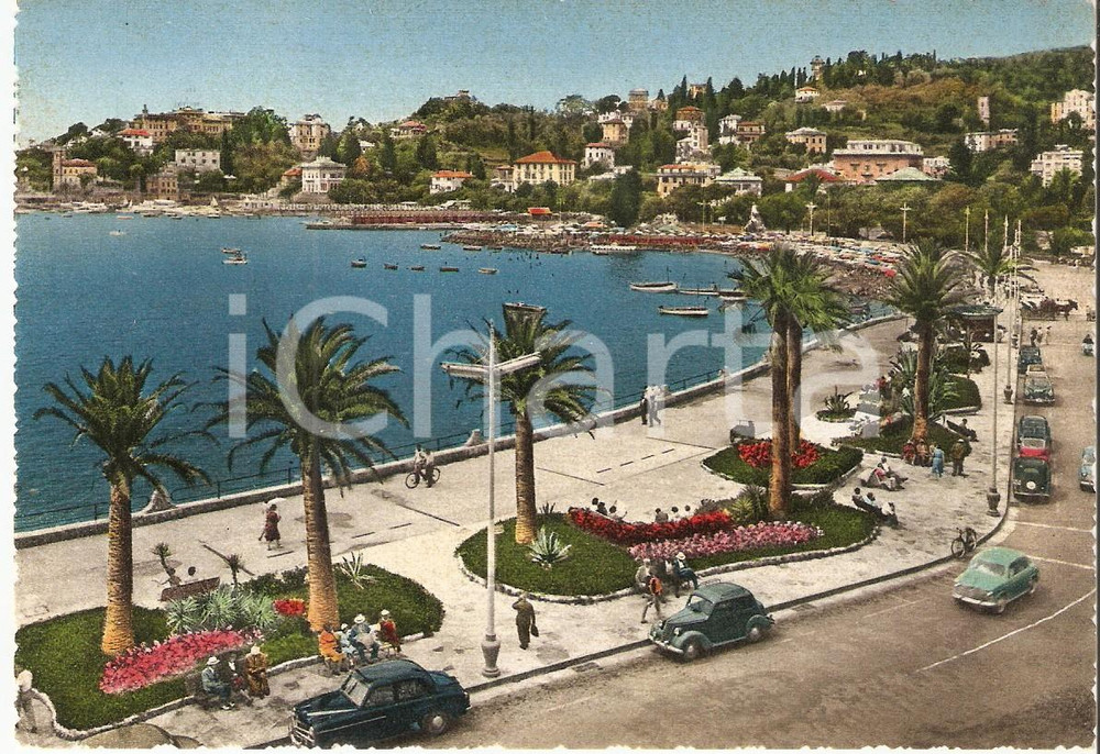 Cartolina originale da collezione 1958 RAPALLO GE Passeggiata a mare Cartolina FG VG 1