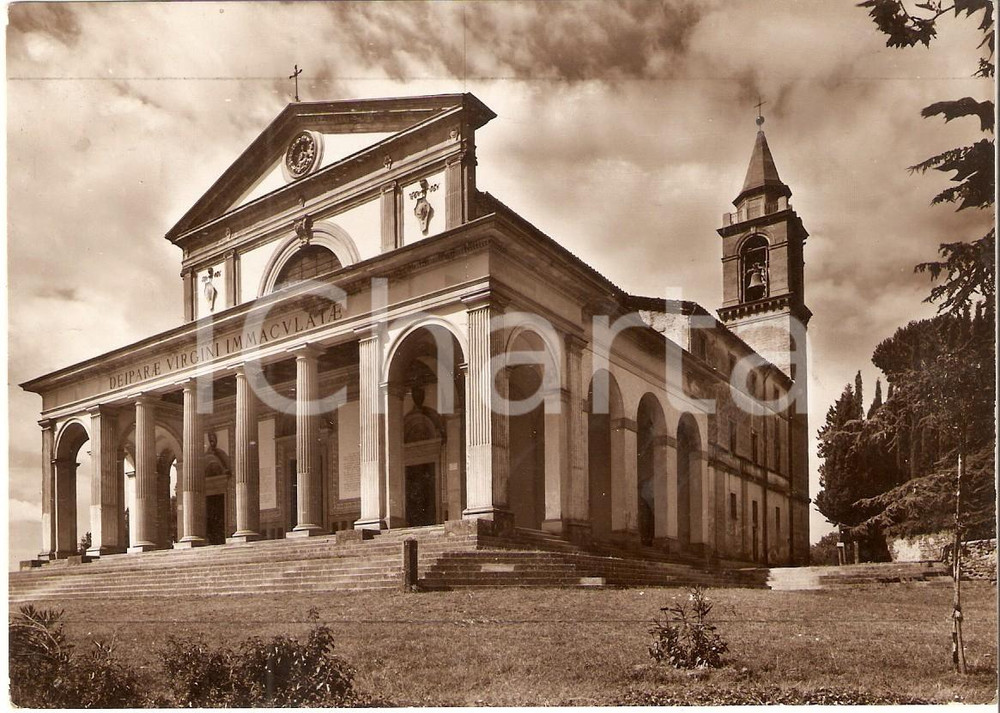Cartolina originale da collezione 1955 ca CITTÃ€ DI CASTELLO PG Facciata Santuario di CANOSCIO Cartolina FG NV 1