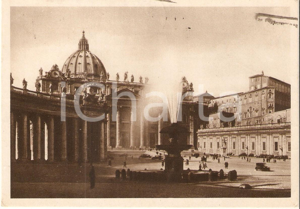 Cartolina originale da collezione 1935 CITTA  DEL VATICANO Panorama di Piazza San Pietro Cartolina FG VG 1