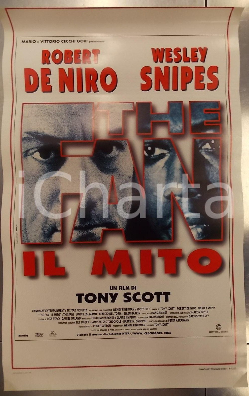 1996 THE FAN - IL MITO Robert DE NIRO Wesley SNIPES Tony SCOTT *Locandina 33x73