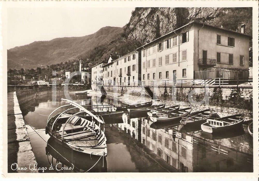 Cartolina originale da collezione 1960 OLIVETO LARIO Frazione ONNO Batell a rimessa delle barche Cartolina FG VG 1