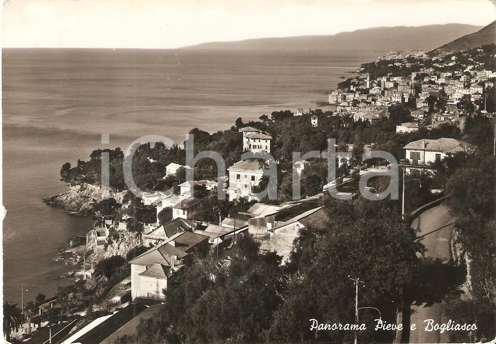 Cartolina originale da collezione 1962 BOGLIASCO e PIEVE LIGURE GE Panorama dei due paesi Cartolina FG VG 1