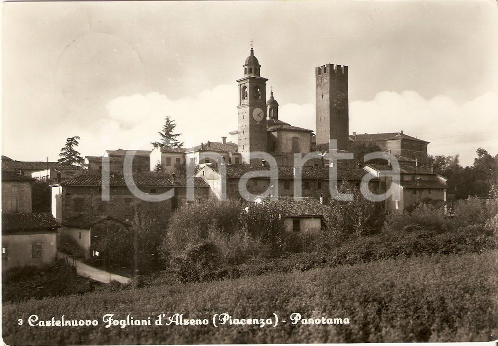 Cartolina originale da collezione 1963 ALSENO PC Frazione CASTELNUOVO FOGLIANI Panorama Cartolina FG VG 1