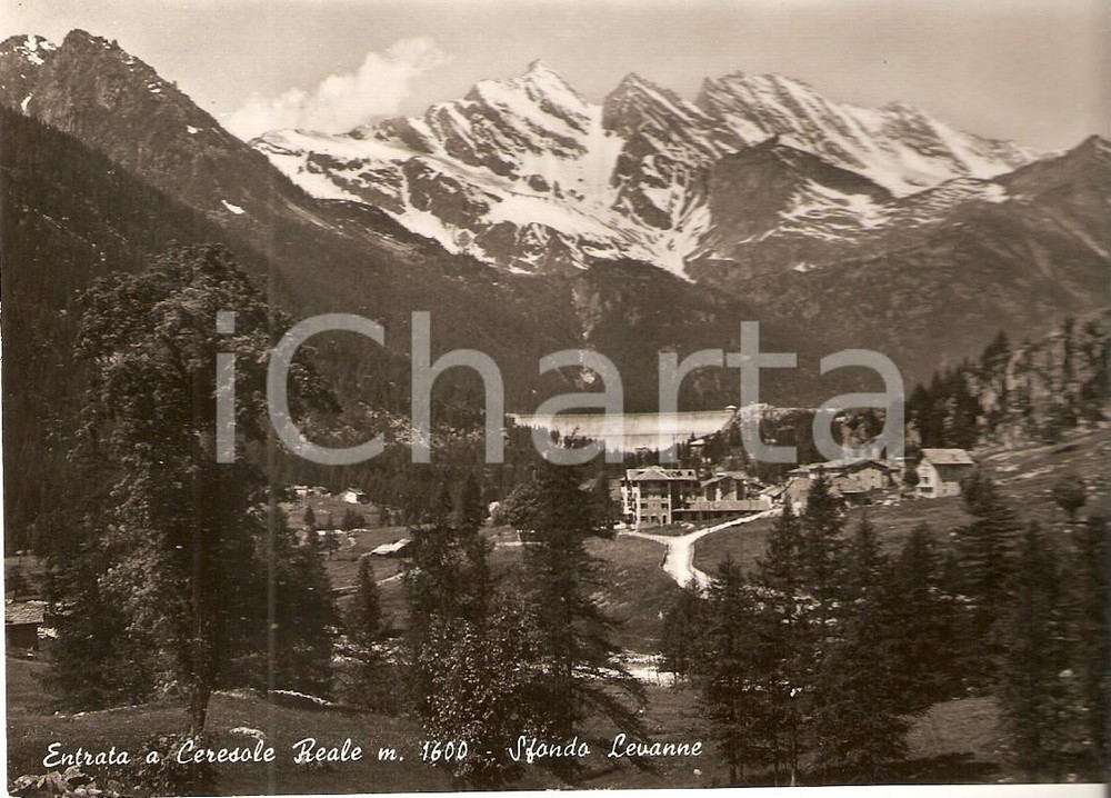 Cartolina originale da collezione 1955 ca CERESOLE REALE TO Panorama con Gruppo delle LEVANNE Cartolina FG NV 1