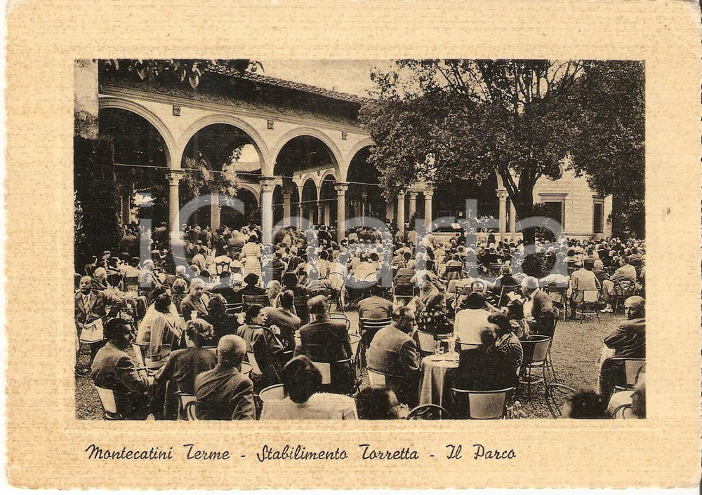 Cartolina originale da collezione 1952 MONTECATINI TERME PT Parco dello Stabilimento TORRETTA Cartolina FG NV 1