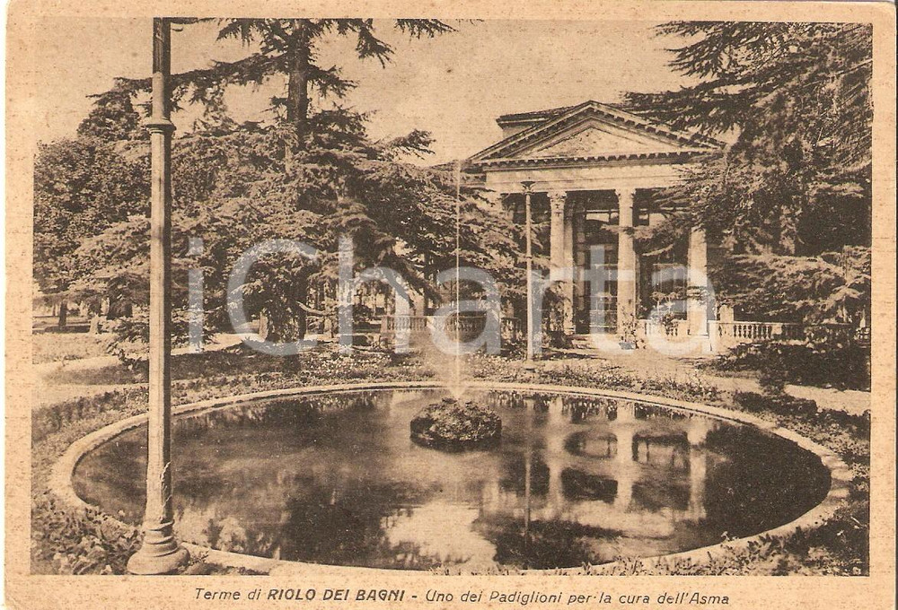 Cartolina originale da collezione 1949 RIOLO TERME RA Padiglione per la cura dell asma Cartolina FG VG 1