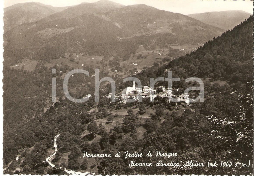 Cartolina originale da collezione 1958 PISOGNE BS Frazione FRAINE Panorama Cartolina FG VG 1