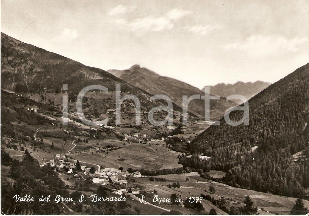 Cartolina originale da collezione 1957 SAINTOYEN AO Valle del GRAN SAN BERNARDO Cartolina FG VG 1
