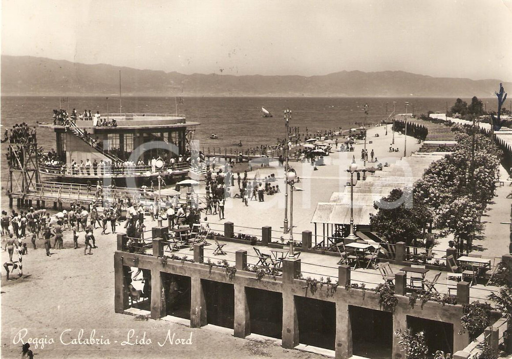 1954 REGGIO CALABRIA Bagnanti al LIDO NORD *Cartolina FG VG