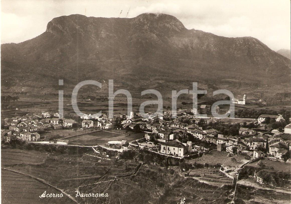 Cartolina originale da collezione 1958 ACERNO SA Panorama del paese Cartolina FG VG 1
