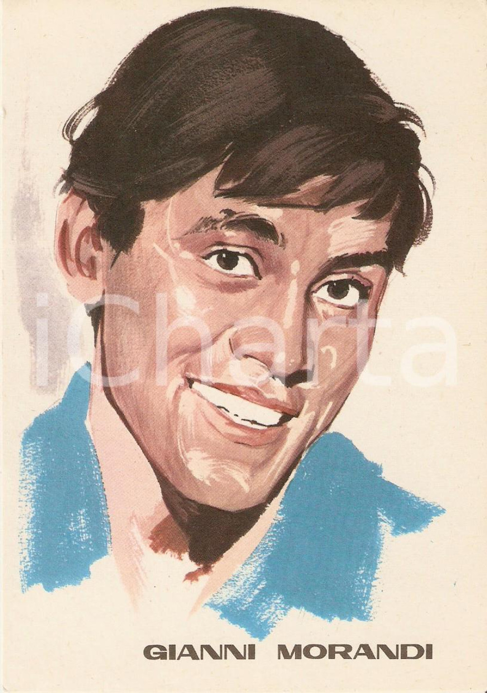Cartolina originale da collezione 1965 ca MUSICA Gianni MORANDI Illustrazione PICCHIONI Cartolina FG NV 1