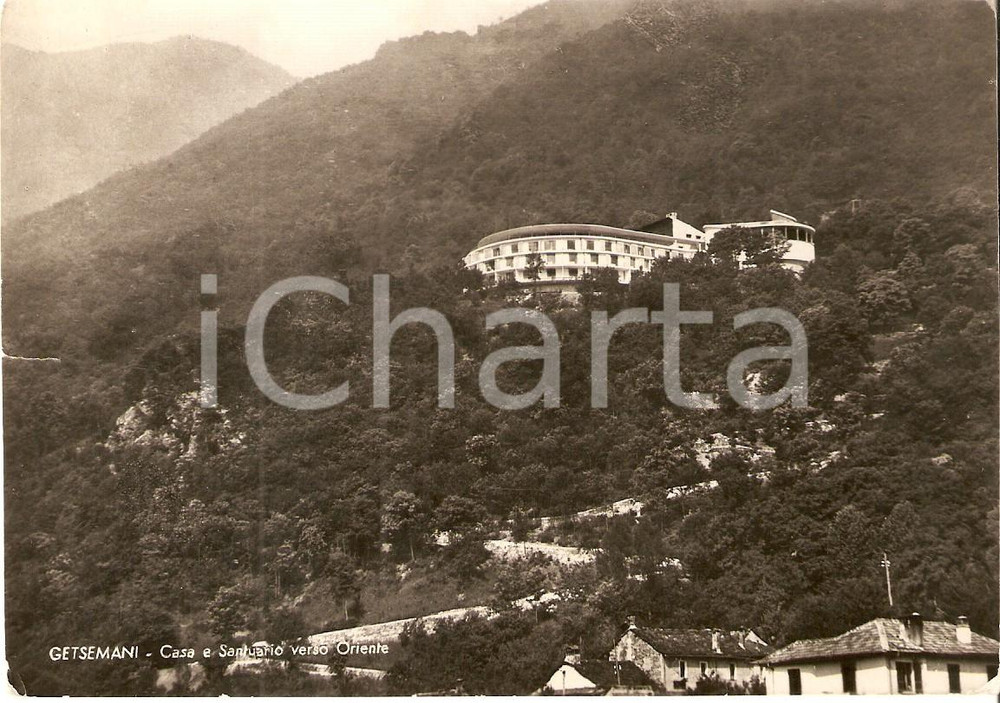 Cartolina originale da collezione 1954 CASALE CORTE CERRO NO Veduta Santuario GETSEMANI Cartolina FG VG 1